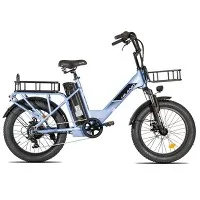 HILAND 20Inch E Bike 250w Rear Hub Motor Aluminium Alloy Frame 7 Speed Fat Tire Electric Cargo Bicycle