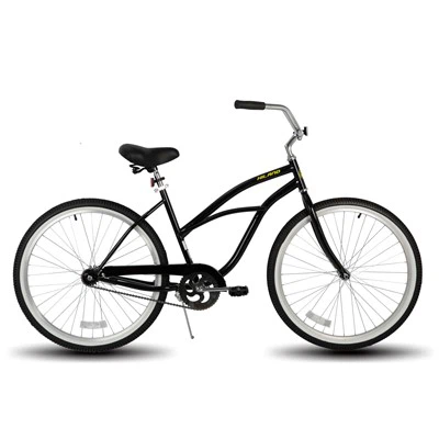 JOYKIE HILAND 26 Inch Beach Cruiser Bike, Single Speed Commuter Bicycle With Rear Coaster Brake, Low Step-Through Frame, Comfortable Seat With Dual Springs, City Hybrid Bike For Women Men Adult