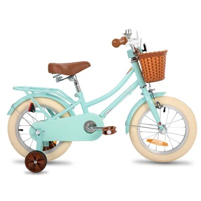 JOYKIE STITCH 12/16/18 Inch Kids Bike With Basket And Training Wheels For 3-8 Years Old Girls